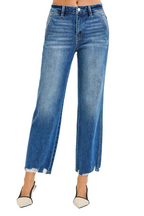 Risen High Rise Ankle Straight Jeans for Women – Stretch