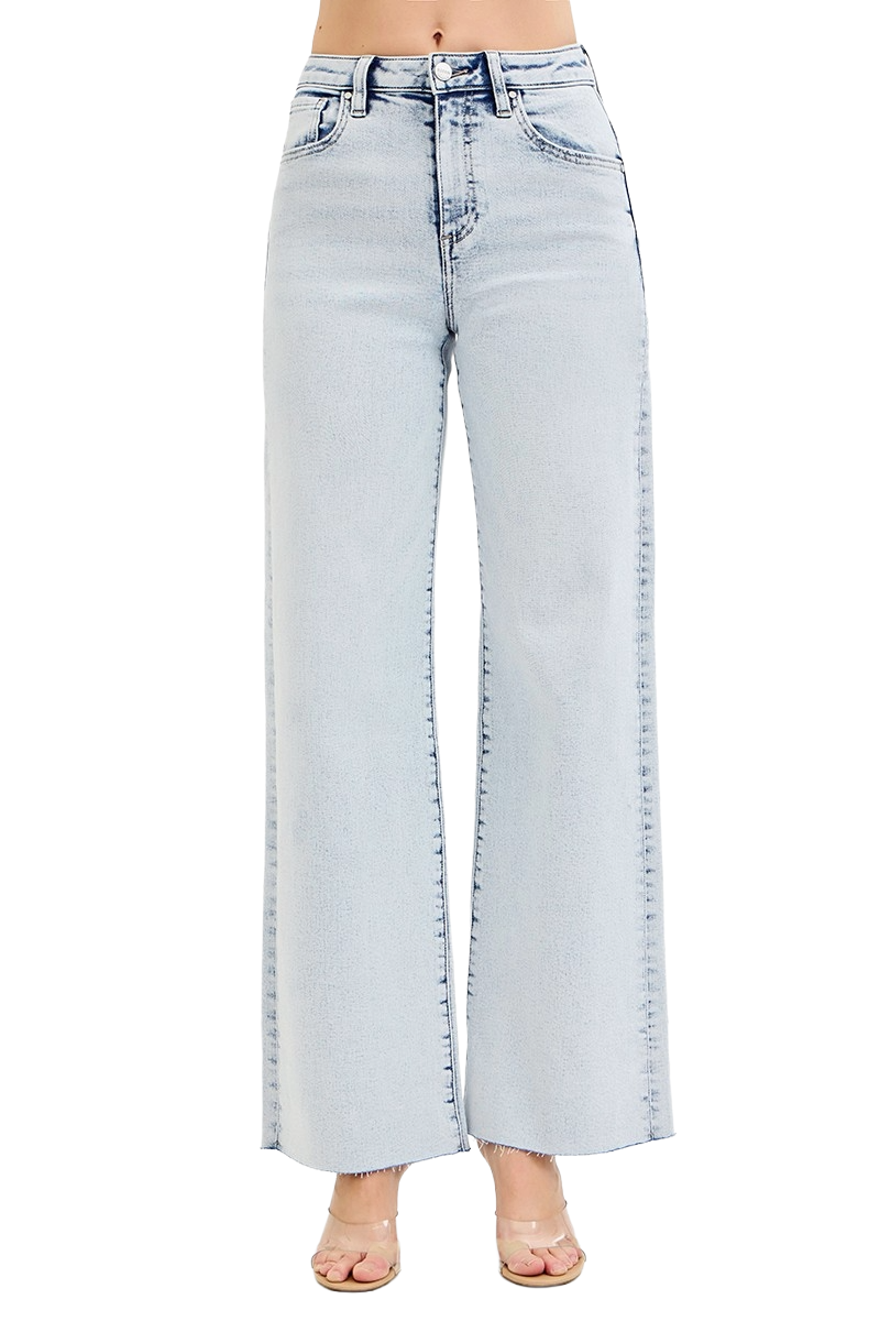 Dreamkue-Risen Women's High Rise Wide Leg Jeans Stretch Denim Pants for Casual & Dressy Outfits