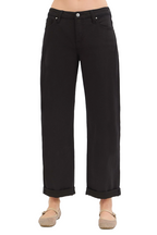 Dreamkue-Risen Women's Tummy Control Mid Rise Ankle Barrel Relaxed Baggy Jeans Flattering Fit, Stretch Denim