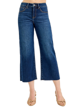 Dreamkue-Risen Women's High Rise Tummy Control Crop Wide Leg Jeans Flattering Stretch Denim