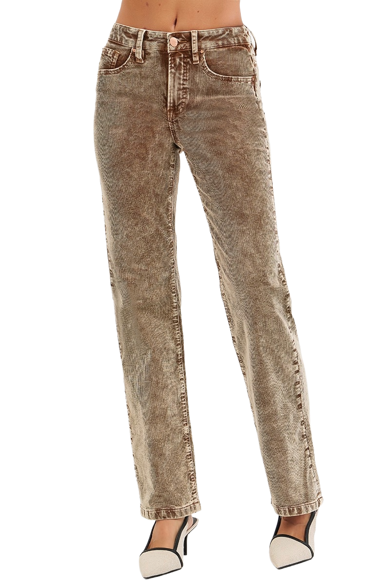 Dreamkue-Risen Women’s Tummy Control Mid Rise Straight Leg Stretch Comfort Fit Jeans