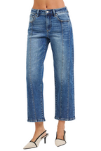 Risen Women’s High Rise Crop Straight Jeans Stretch Denim