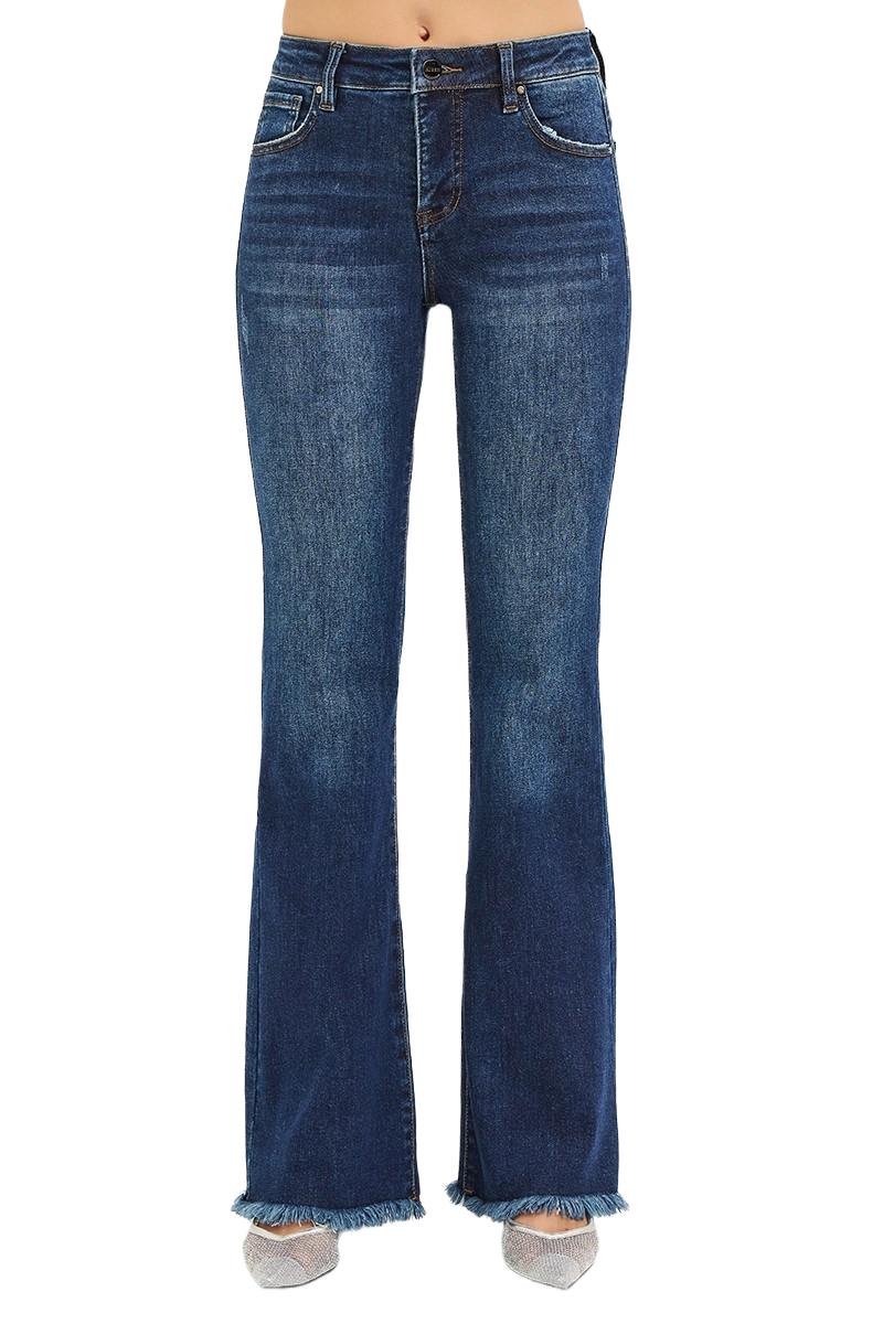 Tummy Control Mid Rise Flare Jeans | Slimming & Stylish Fit