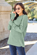 Ribbed Round Neck Knit Top – Classic, Cozy & Versatile