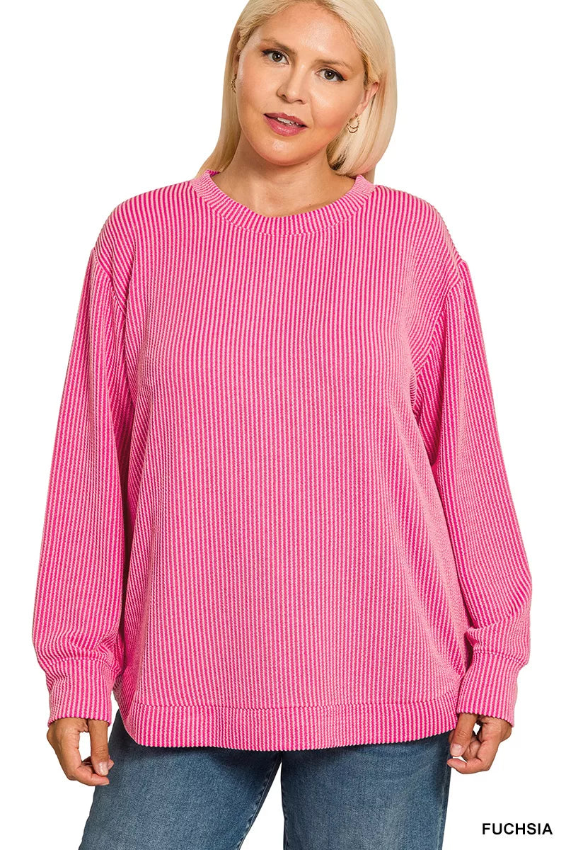 Zenana Raised Rib Round Neck Long Sleeve Top – Timeless Everyday Essential