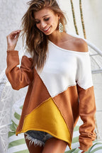 BiBi Color Block Geometric Sweater – Bold, Modern & Cozy Knitwear Style