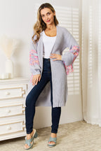 Fringe Sleeve Dropped Shoulder Cardigan – Trendy & Cozy Layer