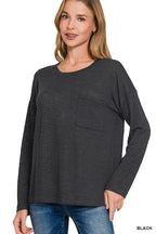 Zenana Classic Long Sleeve T-Shirt – Heather Charcoal Gray