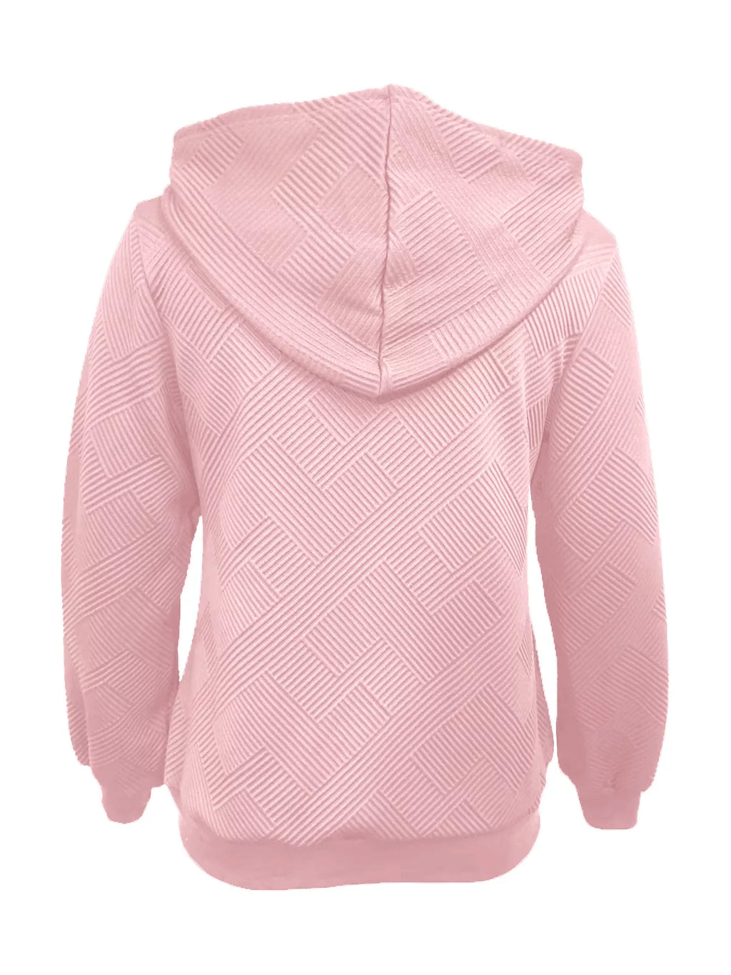 Texture Zip-Up Hoodie with Drawstring – Casual Everyday Layer