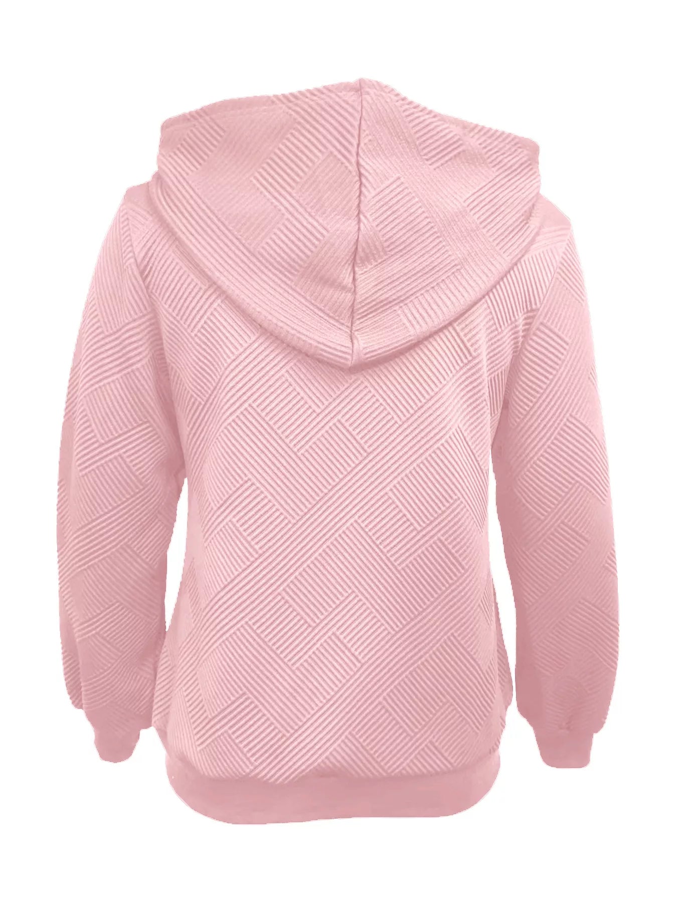 Texture Zip-Up Hoodie with Drawstring – Casual Everyday Layer
