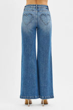 Risen High Rise Wide Leg Jeans