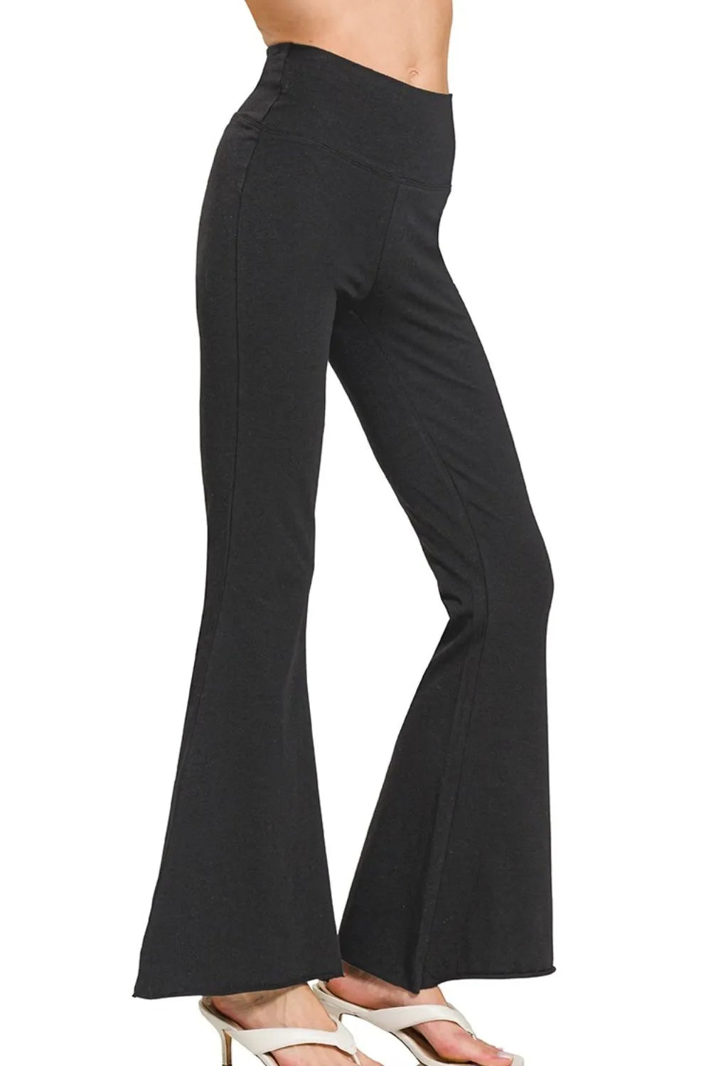 High-Waisted Flare Pants – Seamless, Stretchy & Stylish in Charcoal