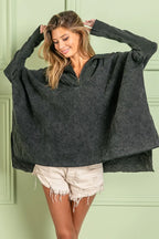 Oversized Fleece Quarter-Zip Sweatshirt – Soft Cozy & Street-Ready