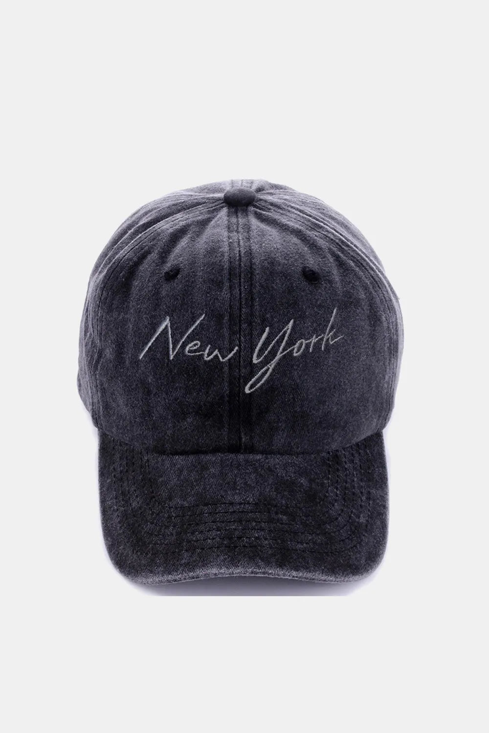 Washed Embroidered City Baseball Cap Adjustable Cotton Hat