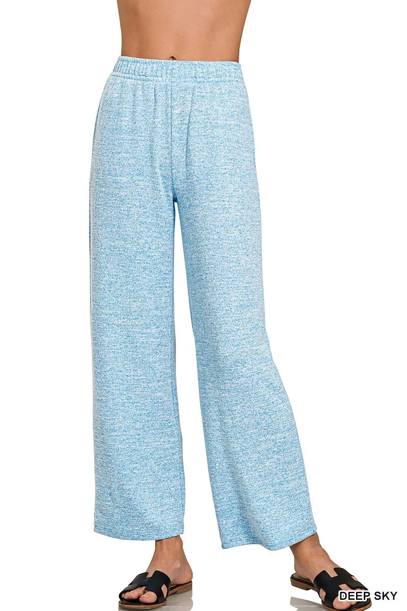 Zenana Soft Melange Hacci Lounge Pants – Cozy Relaxed Comfort
