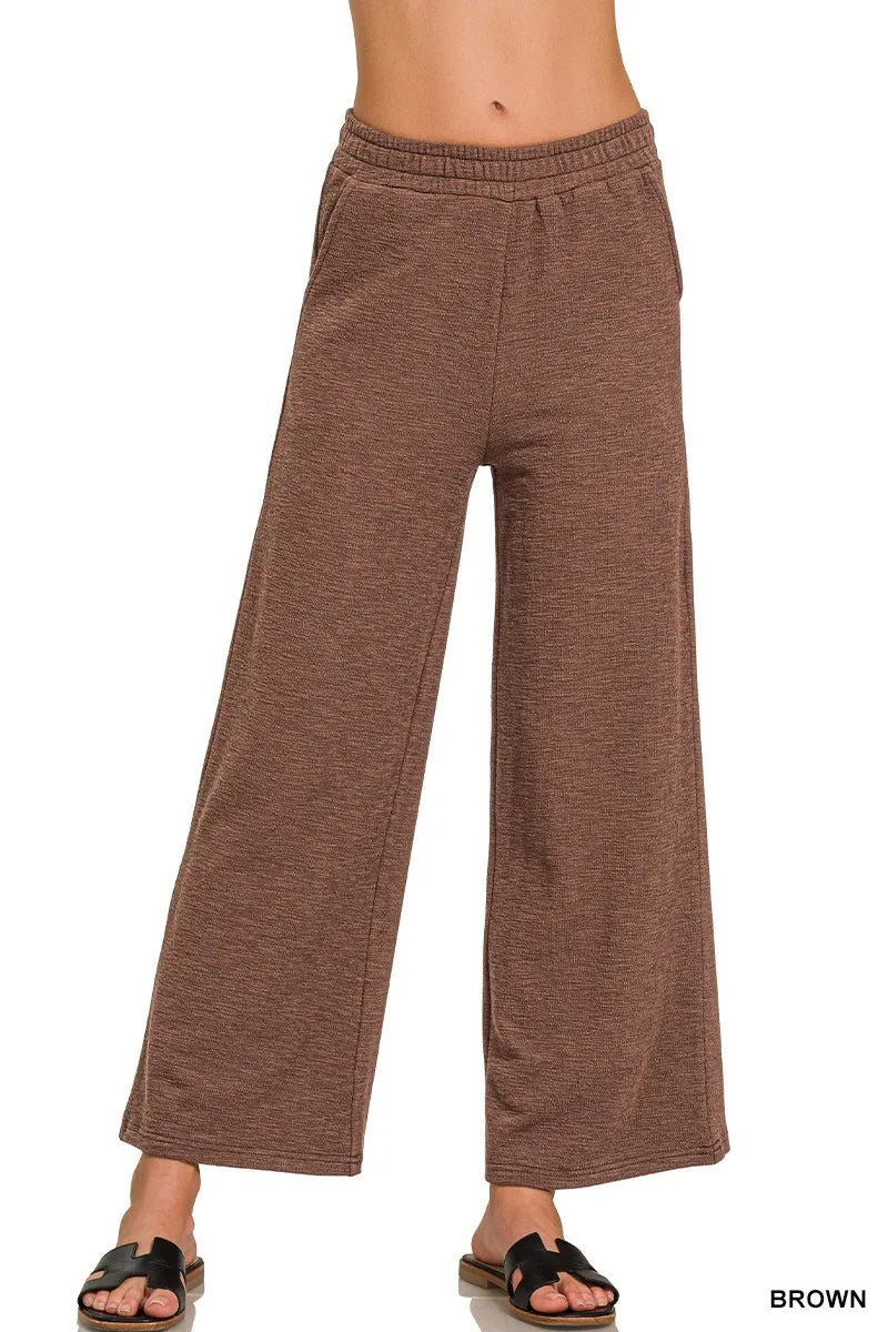 Zenana Cotton Slub Wide Leg Pants – Relaxed, Chic & Comfortable