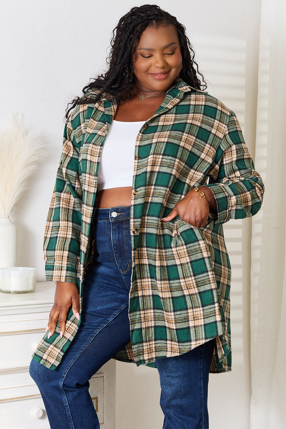 Plaid Collared Long Sleeve Shirt – Classic, Polished & Versatile
