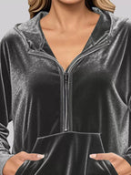 Half Zip Kangaroo Pocket Hoodie – Cozy Casual Pullover
