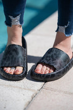 Black Leopard Comfy Slides – Stylish, Soft & Effortless Everyday Wear
