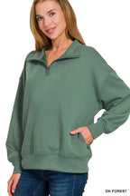 Scuba Quarter-Zip Sweatshirt | Modern Women’s Casual Pullover Top