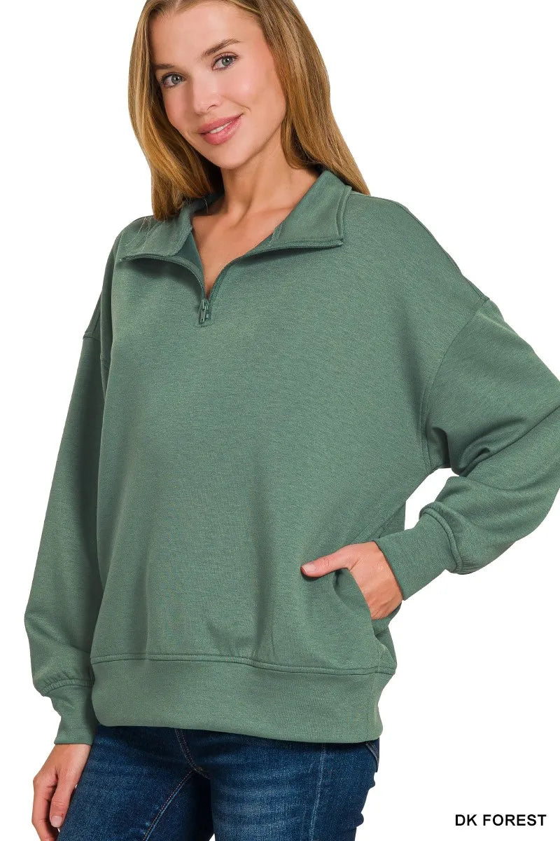 Scuba Quarter-Zip Sweatshirt | Modern Women’s Casual Pullover Top