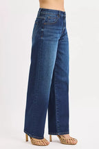 Risen Jeans Mid Rise Wide Leg Baggy Women's Denim