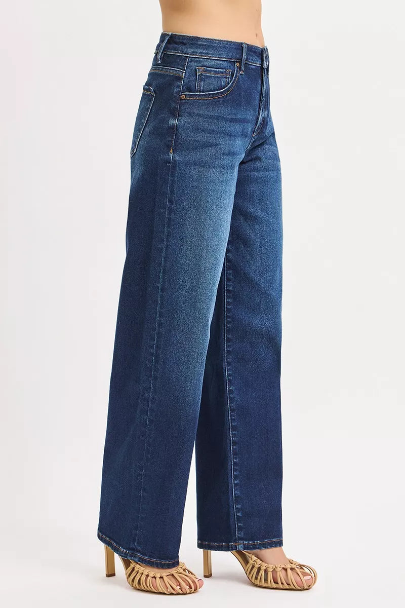 Risen Jeans Mid Rise Wide Leg Baggy Women's Denim