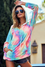 BiBi Tie Dye French Terry Hoodie – Cozy Kangaroo Pocket Casual Streetwear