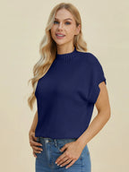 Mock Neck Short Sleeve Sweater – Chic, Cozy & Versatile
