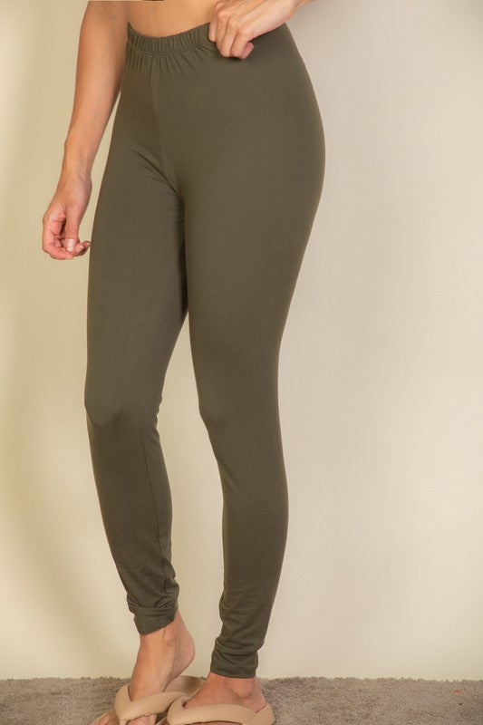 Capella Basic Solid Leggings – Soft Stretchy Everyday Essential