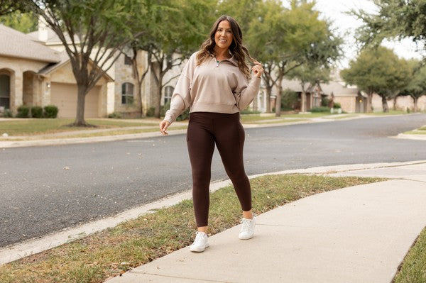 Belle Brown Fleece Leggings – Cozy Full Length Warm Winter Essential