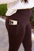 Belle Brown Fleece Leggings – Cozy Full Length Warm Winter Essential