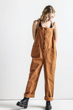 Noflik Plus Sleeveless Overall Jumpsuit – Chic Button Down Style