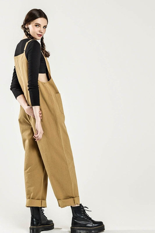 Noflik Plus Sleeveless Overall Jumpsuit – Chic Button Down Style