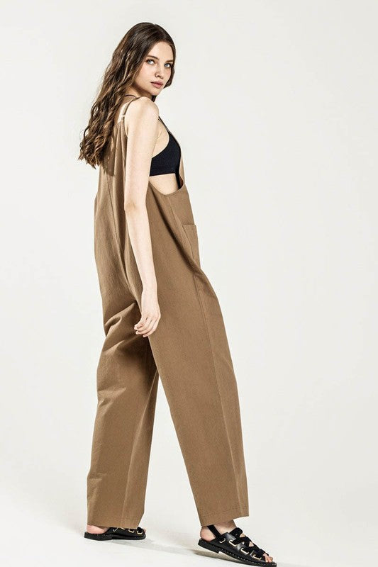 Noflik Plus Sleeveless Overall Jumpsuit – Chic Button Down Style