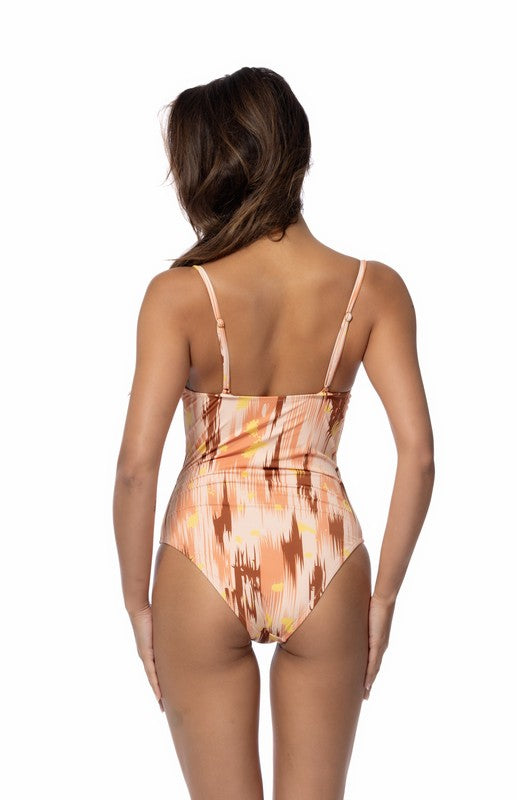 Beach Joy Printed Underwire One Piece – Elegant Supportive Swimwear