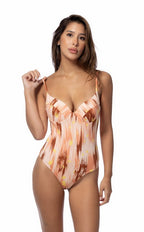 Beach Joy Printed Underwire One Piece – Elegant Supportive Swimwear