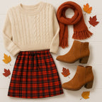 The Helena Red Plaid Jogger Skirt – Cozy Casual with Festive Flair