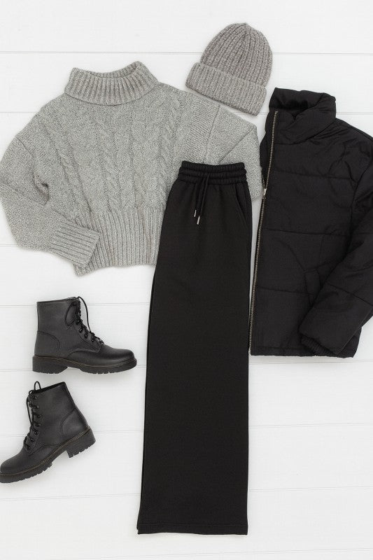 The Jenna Fleece Pants – Comfy Wide Leg Loungewear Essential