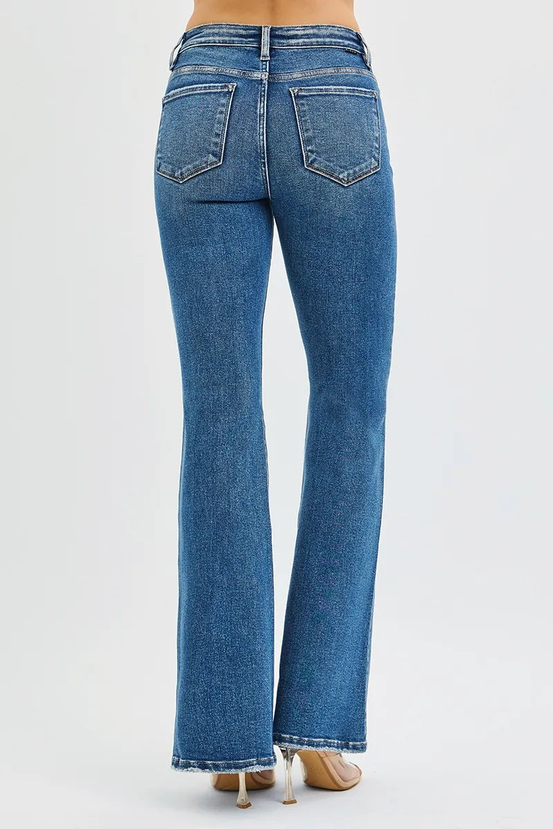 Tummy Control High Rise Flare Jeans | Flattering Retro Style