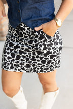 The Lainey Cow Print Jogger Skirt – Trendy Comfort with Western Flair