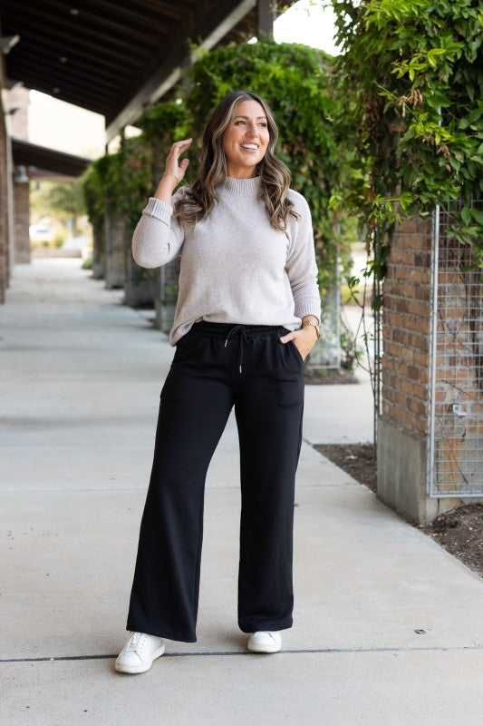The Jenna Fleece Pants – Comfy Wide Leg Loungewear Essential