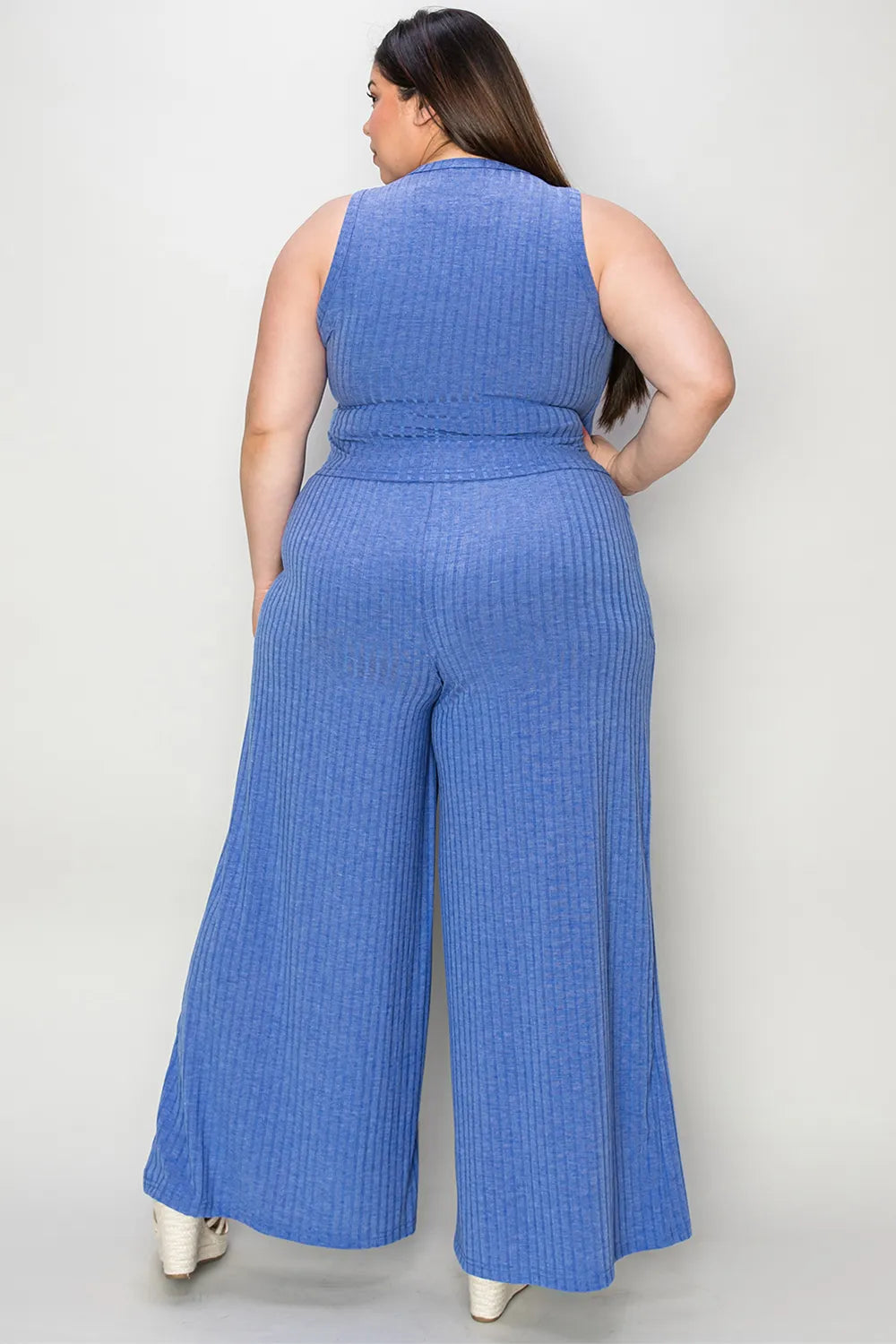 Ribbed Tank & Wide Leg Pants Set – Chic, Comfy & Effortless