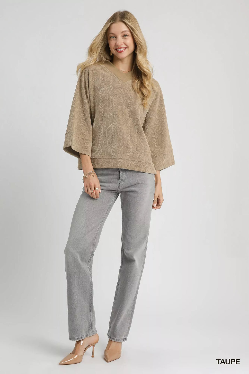 Textured Knit V-Neck Top – Classic, Versatile & Flattering Style