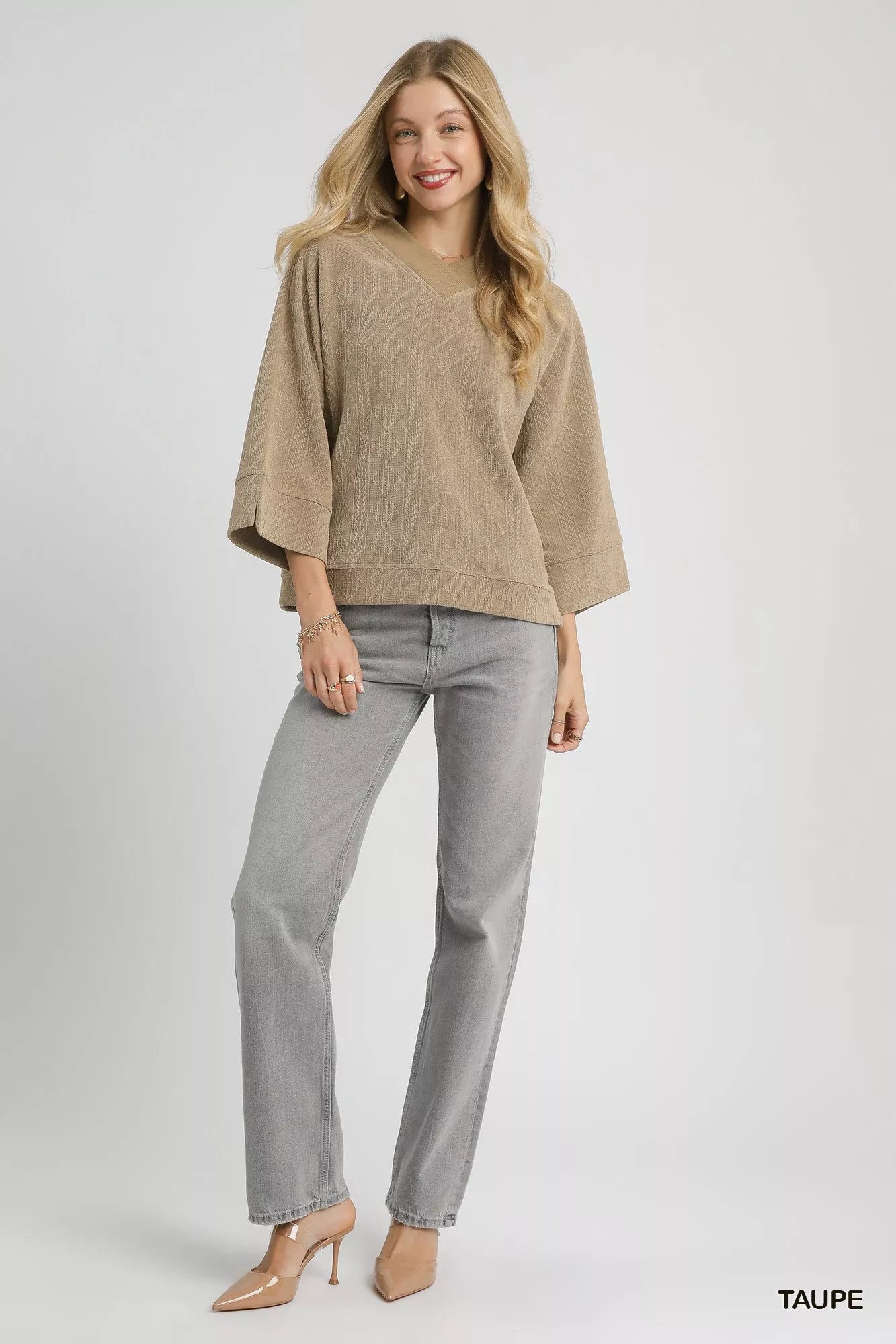 Textured Knit V-Neck Top – Classic, Versatile & Flattering Style