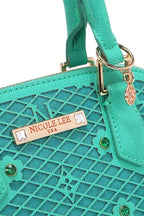 Nicole Lee USA Gracie Dome Satchel – Sleek, Rhinestone-Detail Handbag