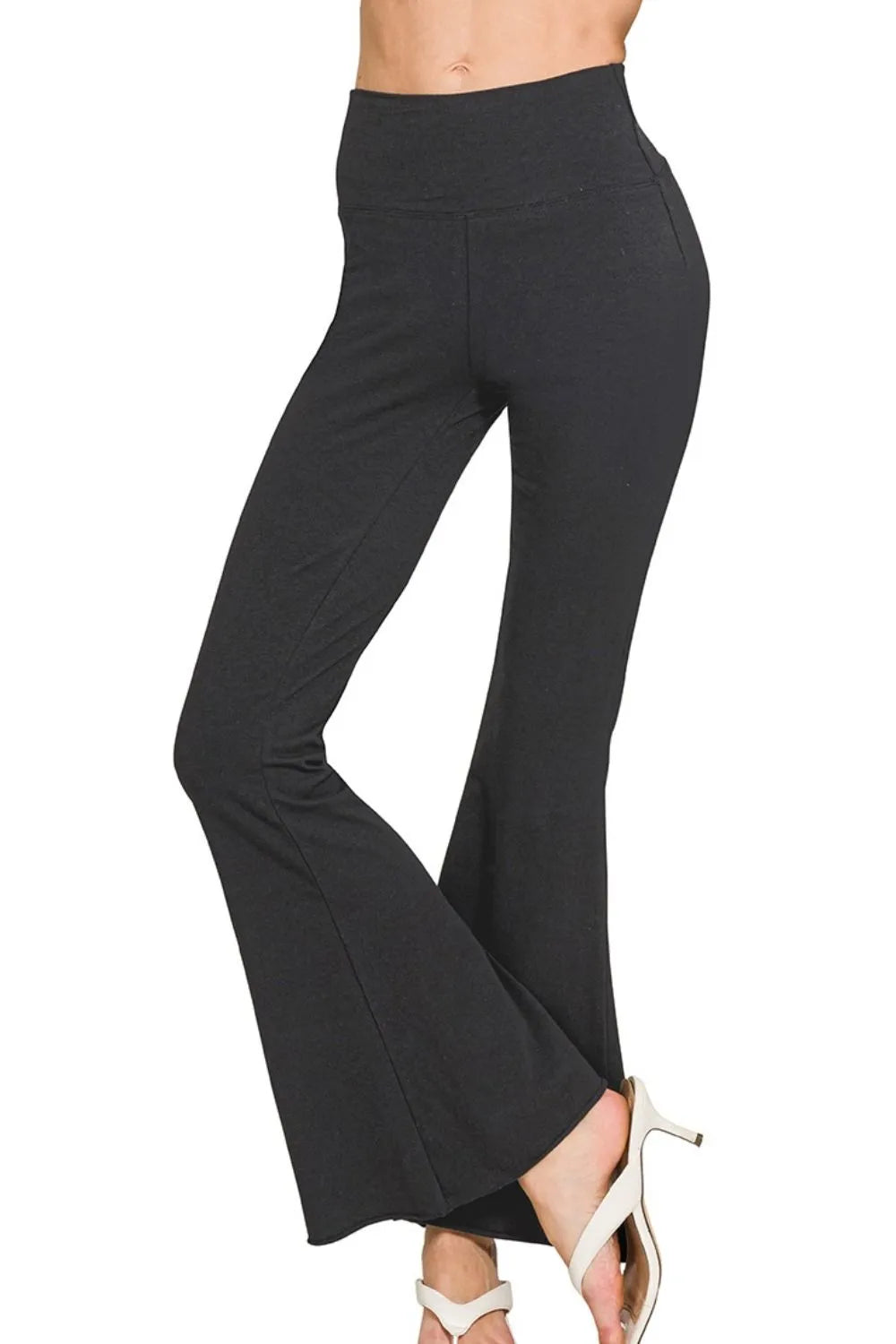 High-Waisted Flare Pants – Seamless, Stretchy & Stylish in Charcoal