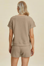 Textured Short Sleeve Top & Shorts Set – Comfy, Chic & Versatile