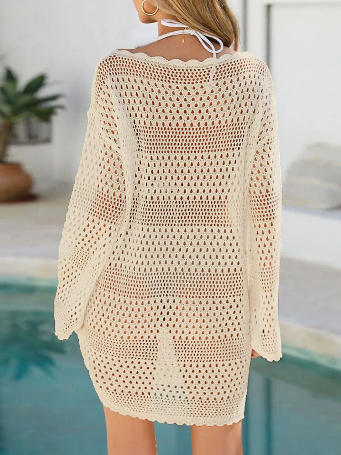 Round Neck Openwork Cover-Up – Lightweight Chic Beach Layer