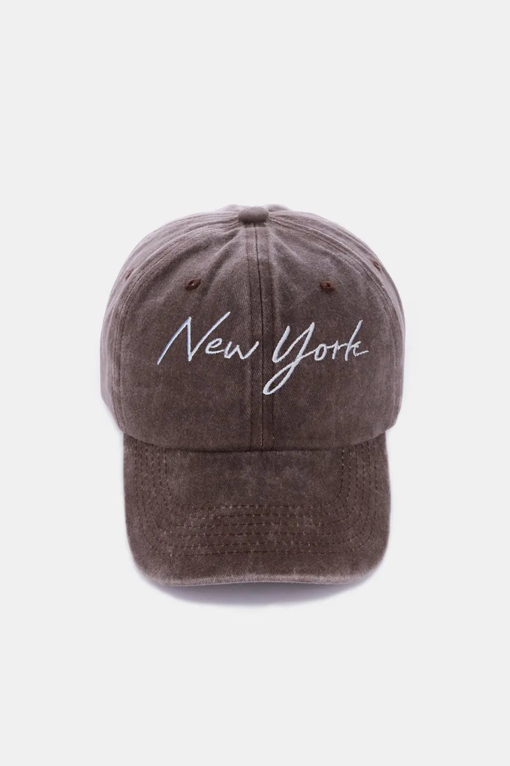 Washed Embroidered City Baseball Cap Adjustable Cotton Hat